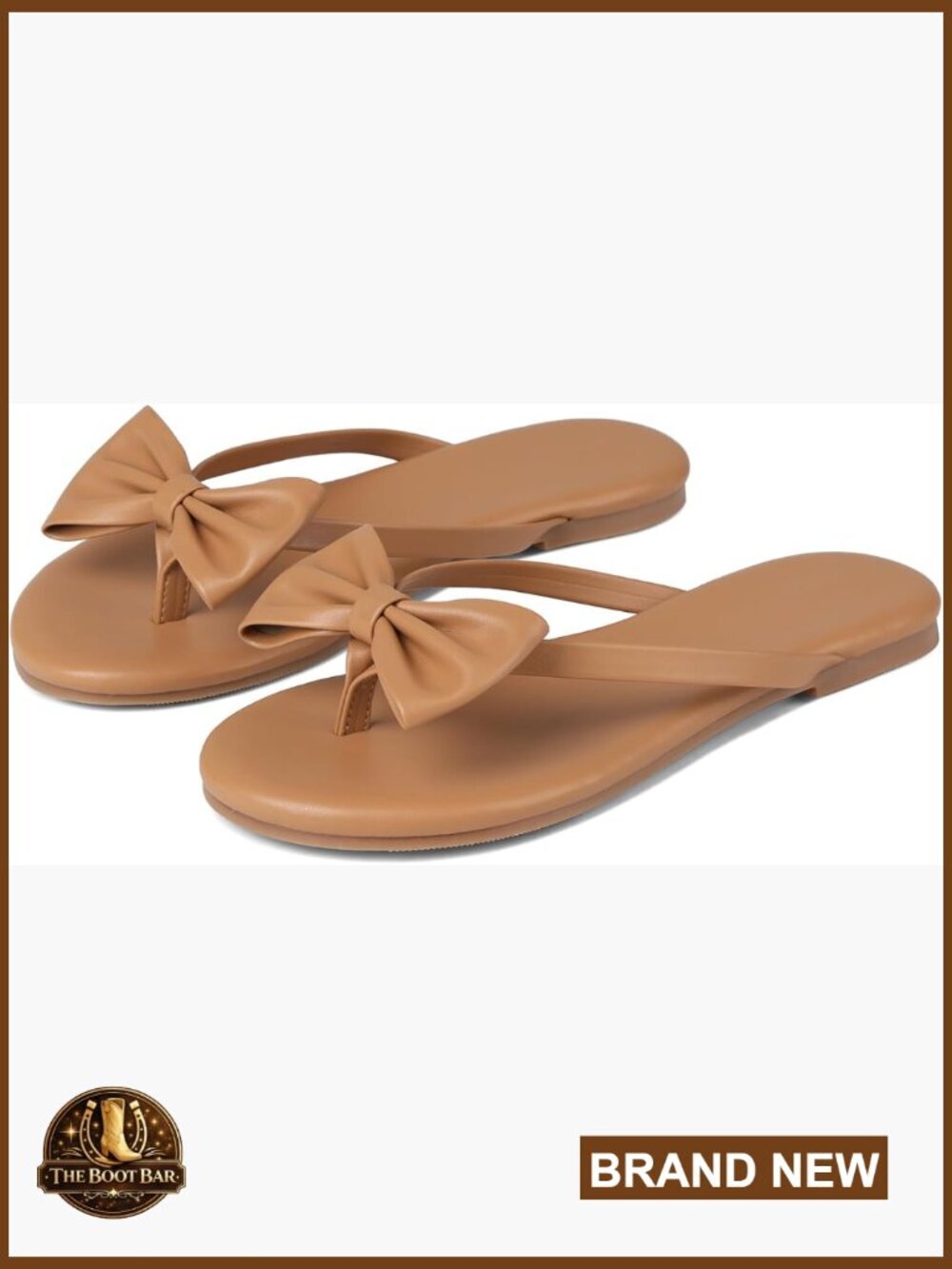 Cute Bow Knot Thong Sandals - Flat Open Toe Beach Flip Flops Dressy Summer Shoes
